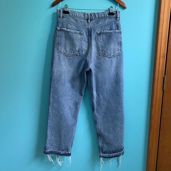 High Waisted Distressed Free People Denim - Picture 2 of 7